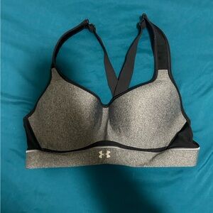 Under Armour Heathered Gray & Black Sports Bra